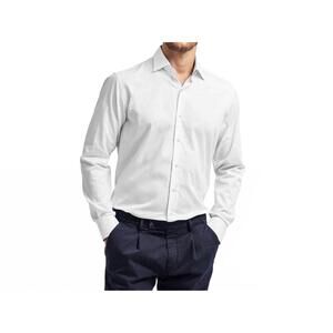 NEW BALLANTYNE men's cotton dress shirt in white